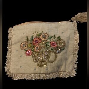 Vintage embroidered  cloth bag